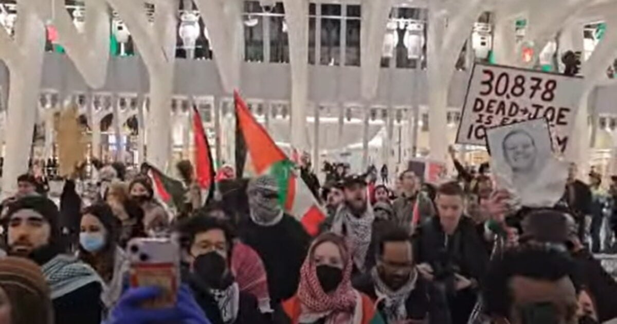 A Mob of Anti-Israel Protesters Swarmed the World Trade Center in NYC This Weekend (VIDEO) | The Gateway Pundit